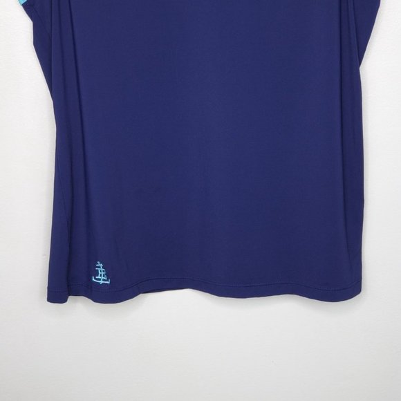Lands' End Navy Aqua Activewear Casual Tank Top, L (14-16) - Picture 3 of 10